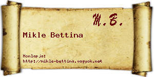 Mikle Bettina névjegykártya